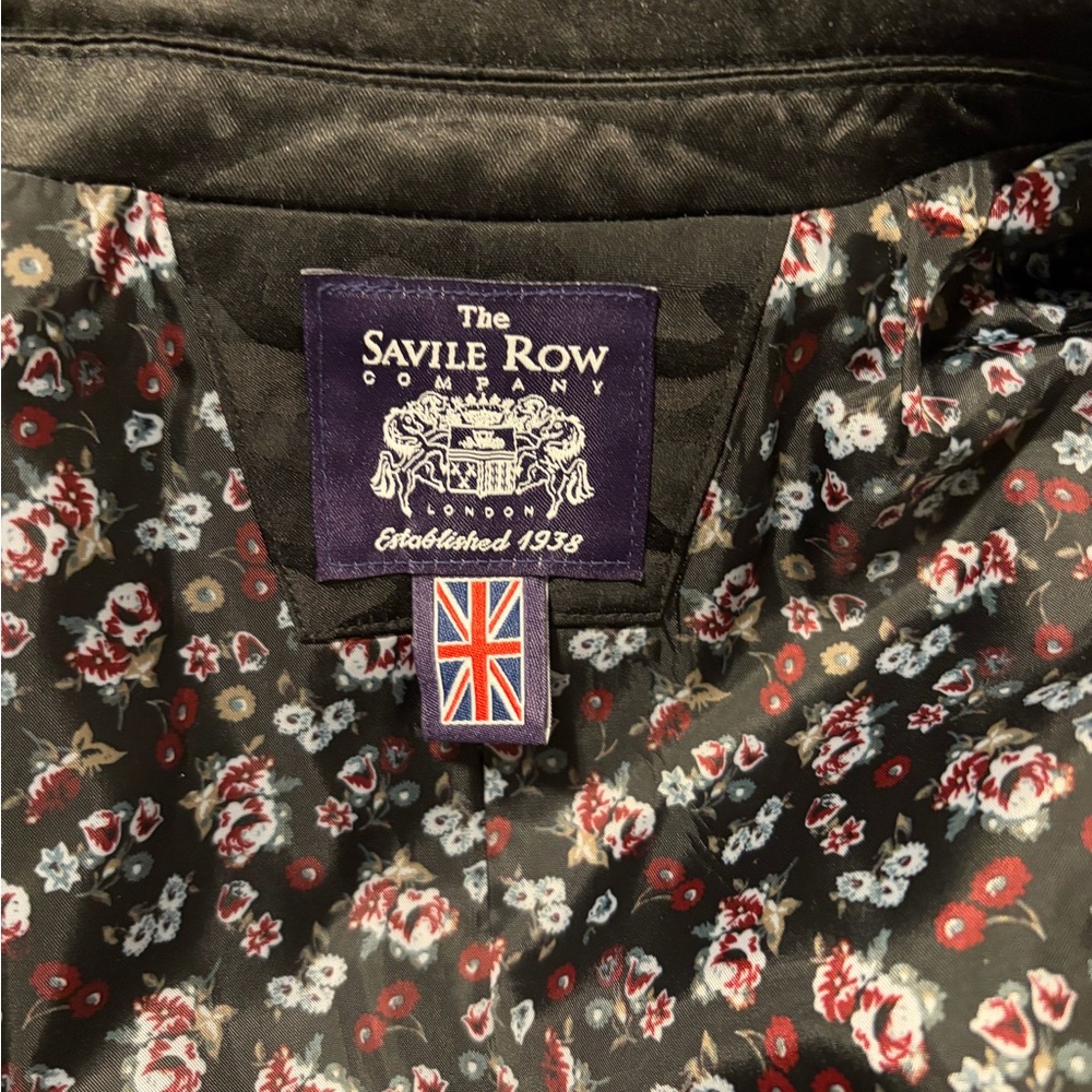 Men's Savile Row Black Camouflage Blazer - Size 38R - Picture 4 of 5